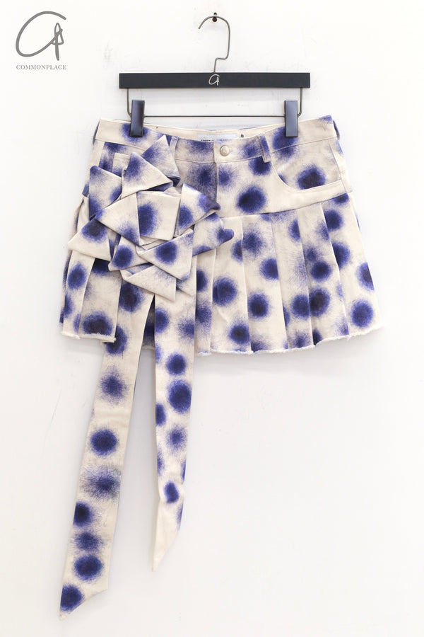 CONSTANÇA ENTRUDO Ballpoint pen print denim skirt Portugal CE-SS24_SKI04-LAN Blue